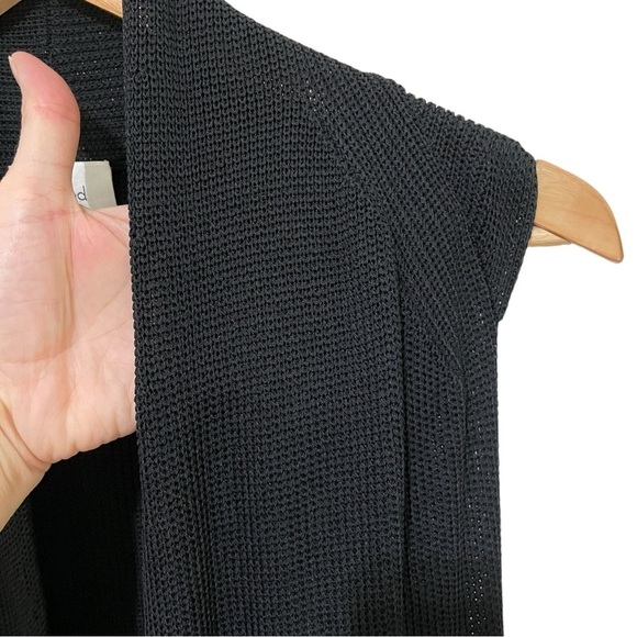 Gorgeous Aritzia Wilfred Long-line Woven Black Open Front Sweater, M - Picture 8 of 16